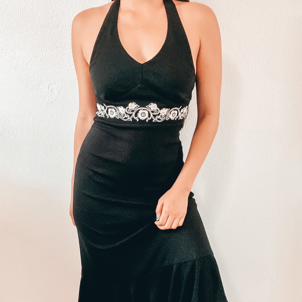 Black halter dress
